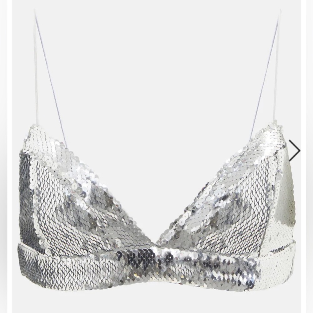 Sequin-embellished bra top